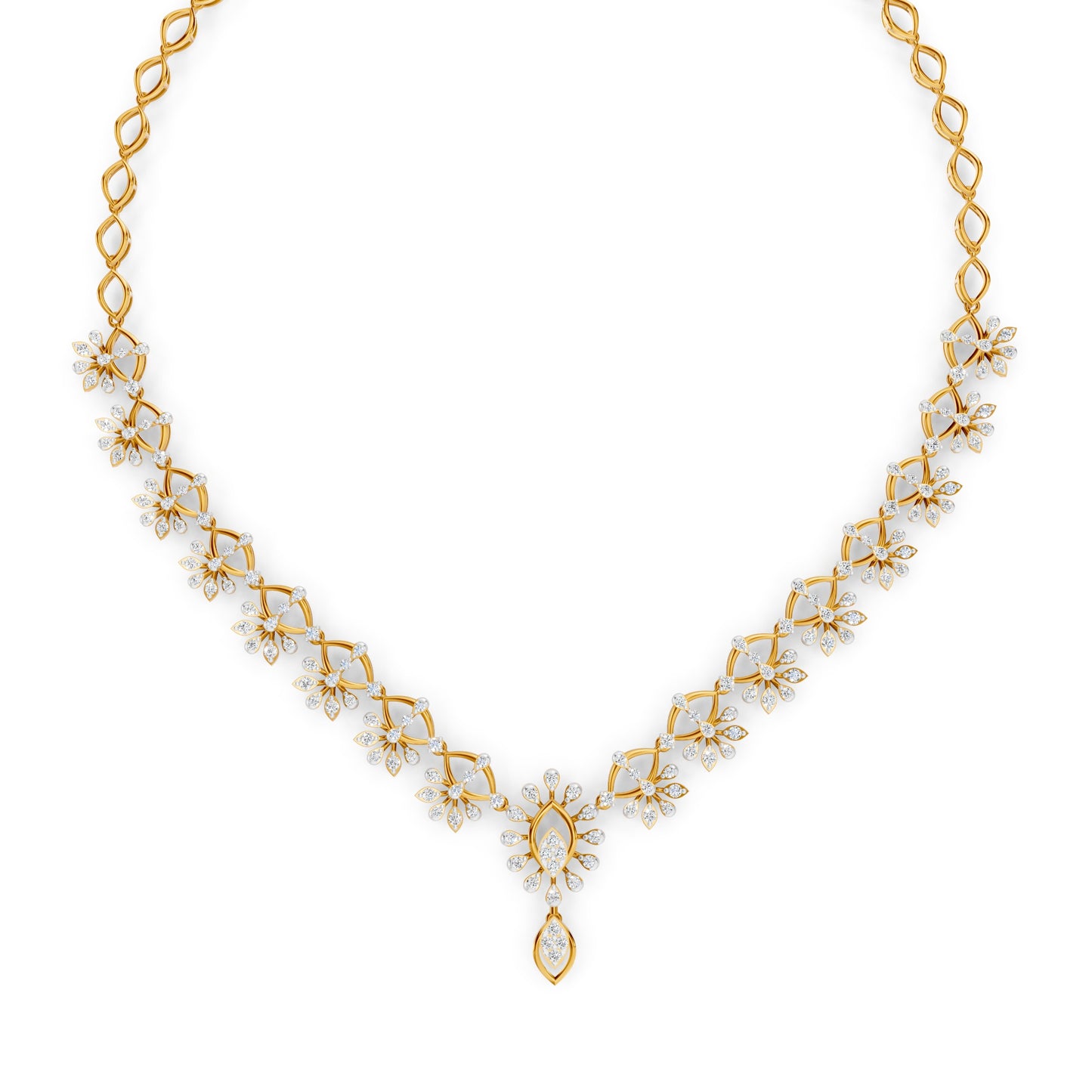 Floral Cascade Diamond Necklace