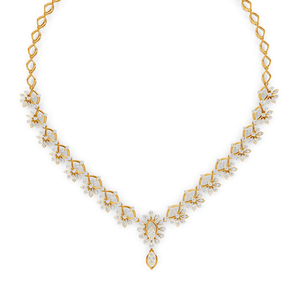 Floral Cascade Diamond Necklace
