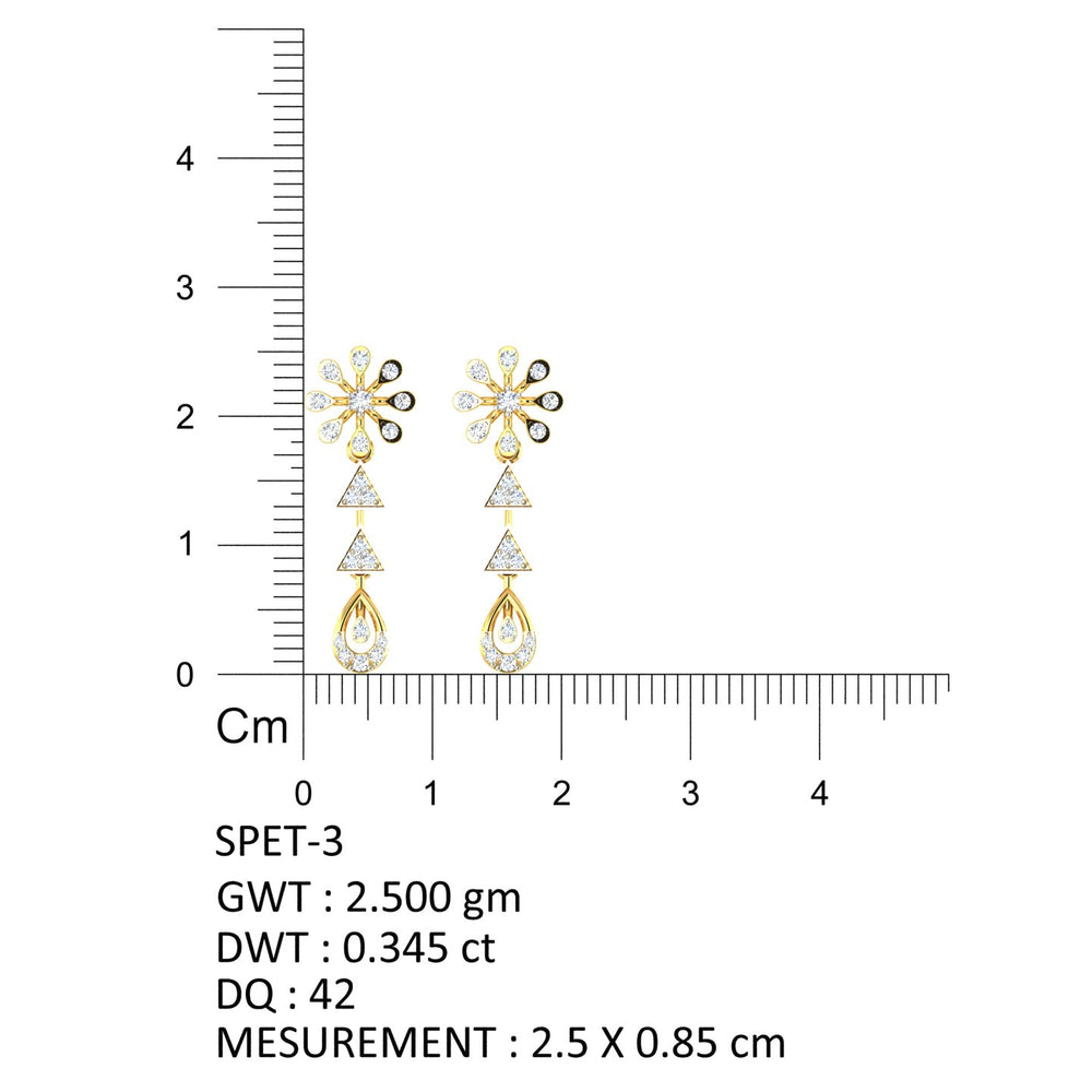 Emerald Cascade Floral Diamond Net Earrings