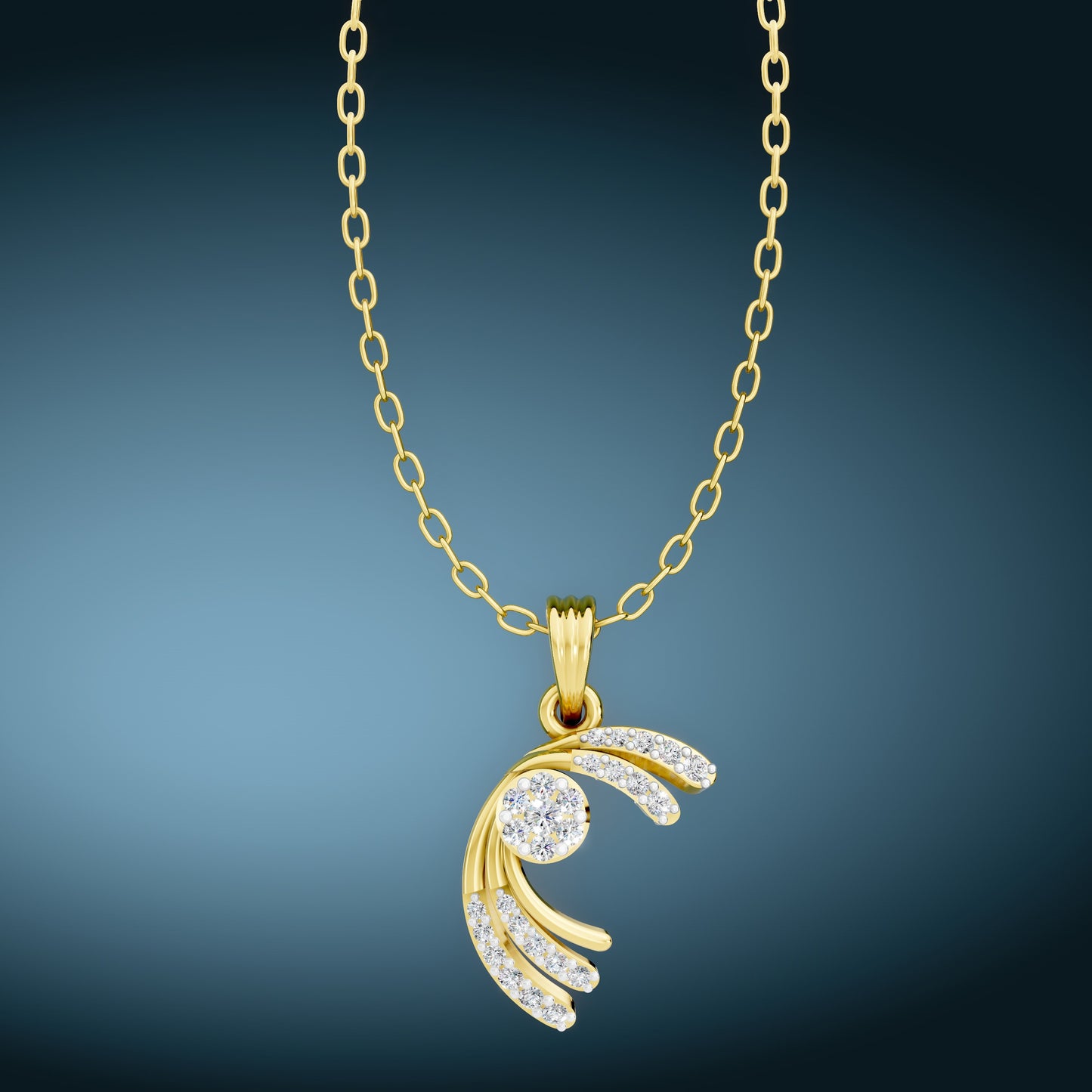 Radiant Aurora Diamond Pendant