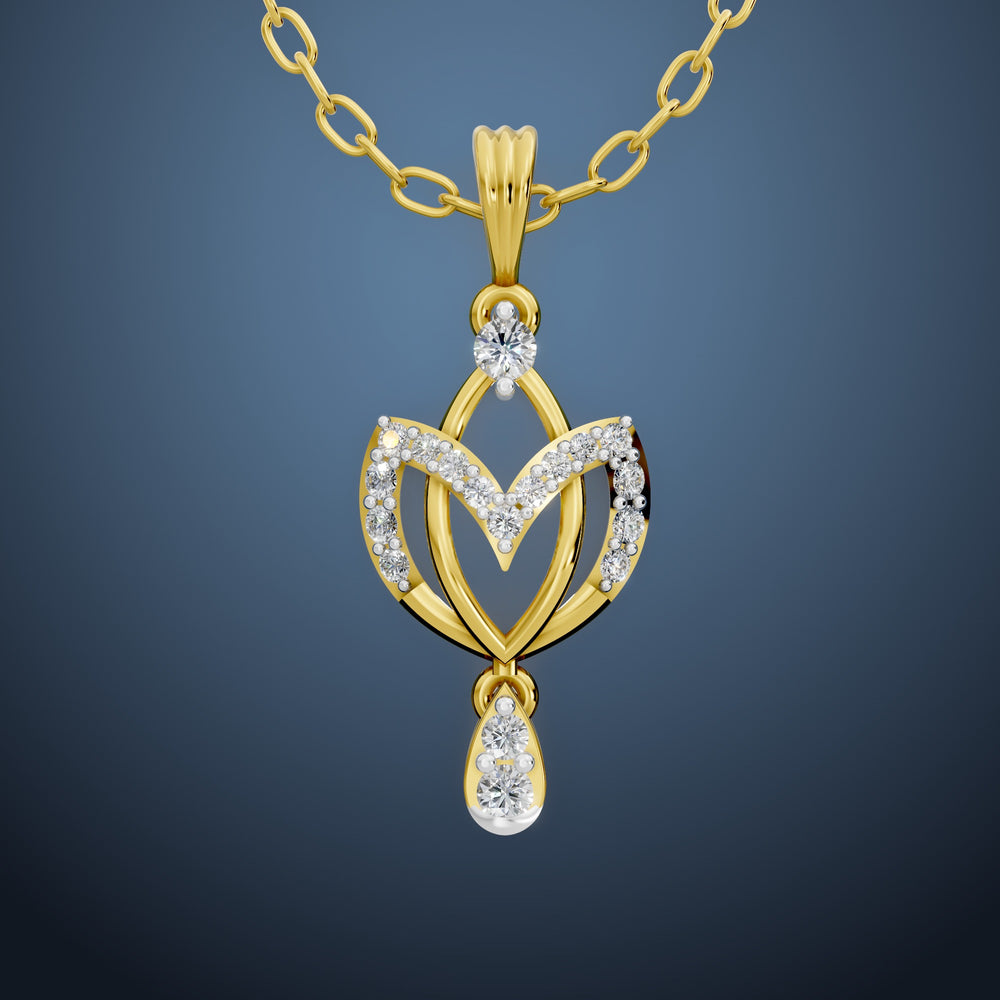 Golden Heartfall Diamond Pendant