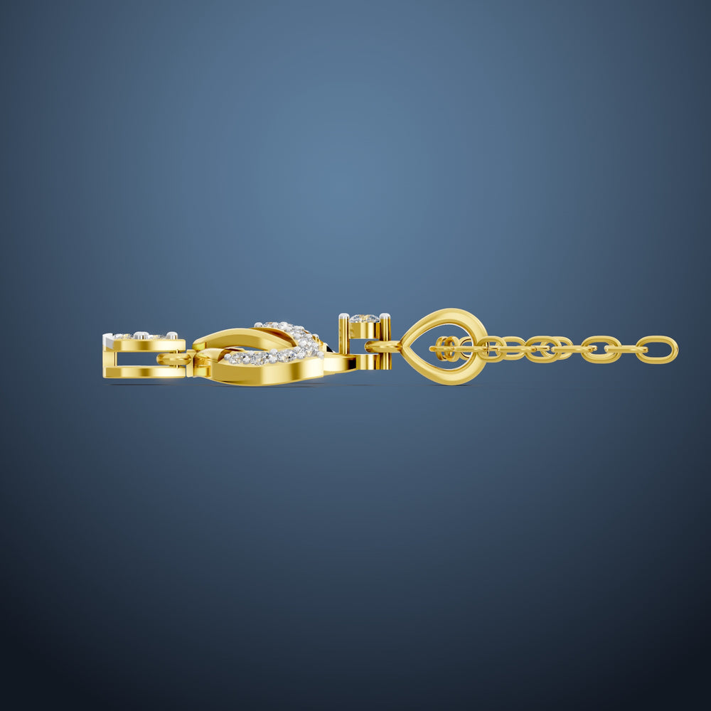 Golden Heartfall Diamond Pendant