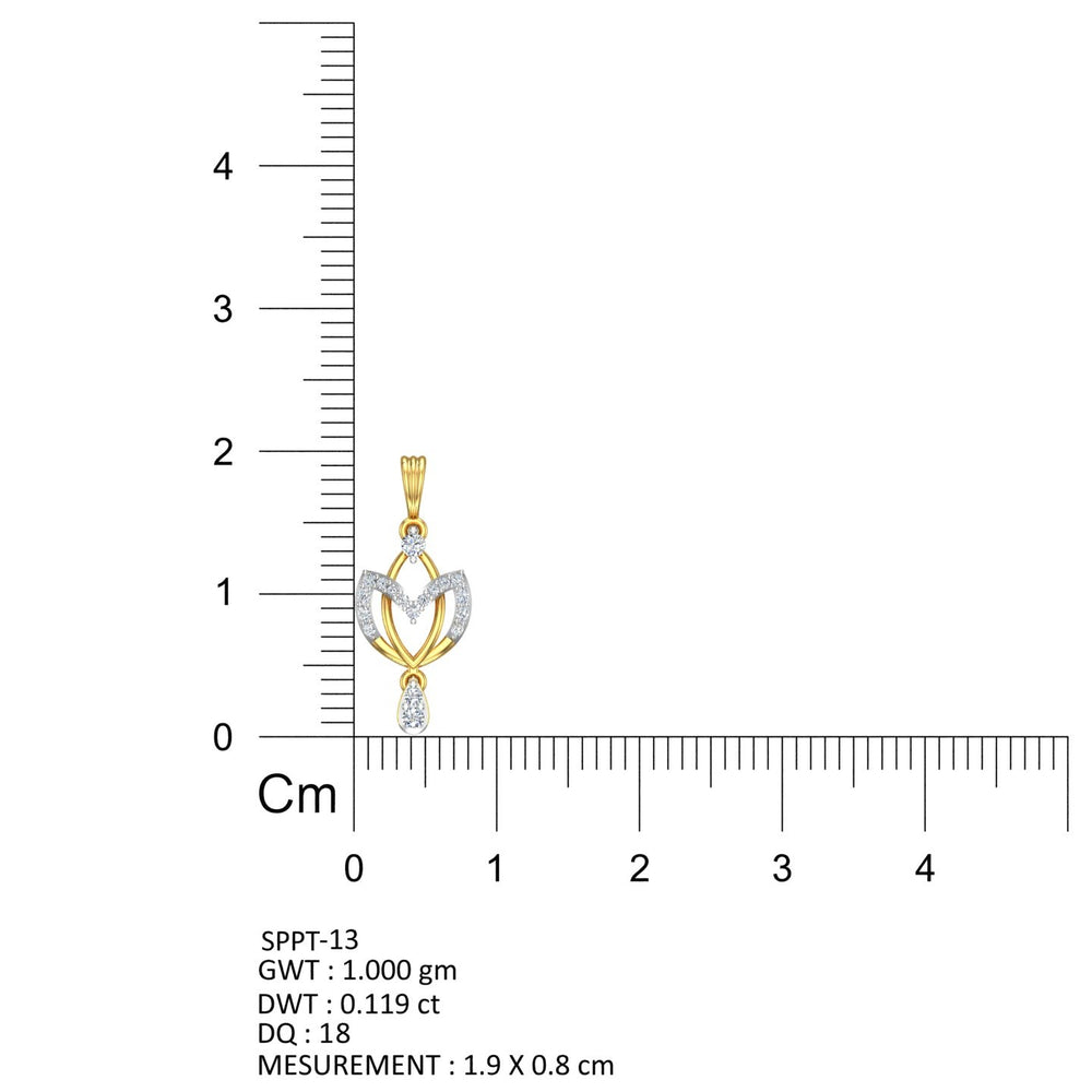 Golden Heartfall Diamond Pendant