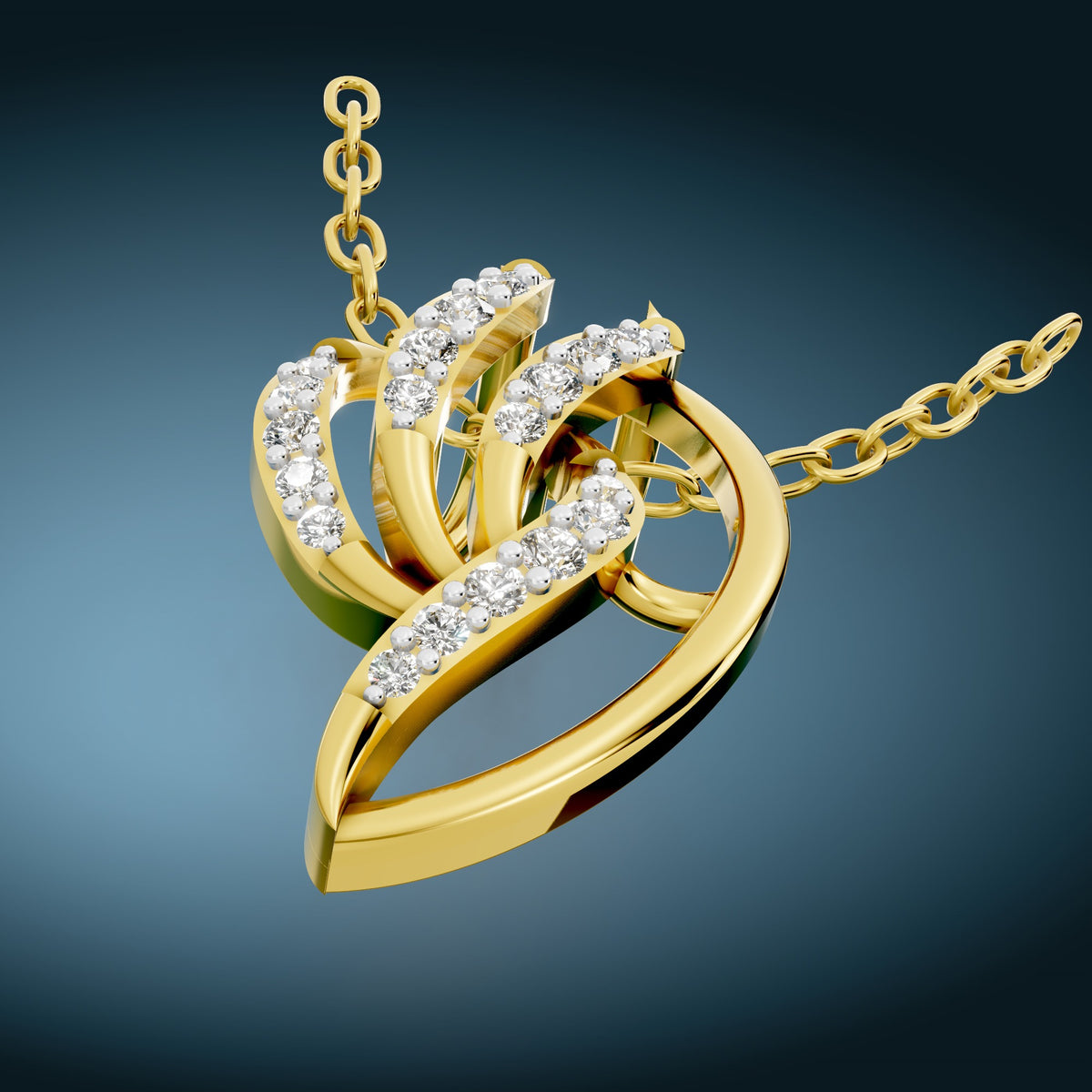 Flame Petals Diamond Pendant