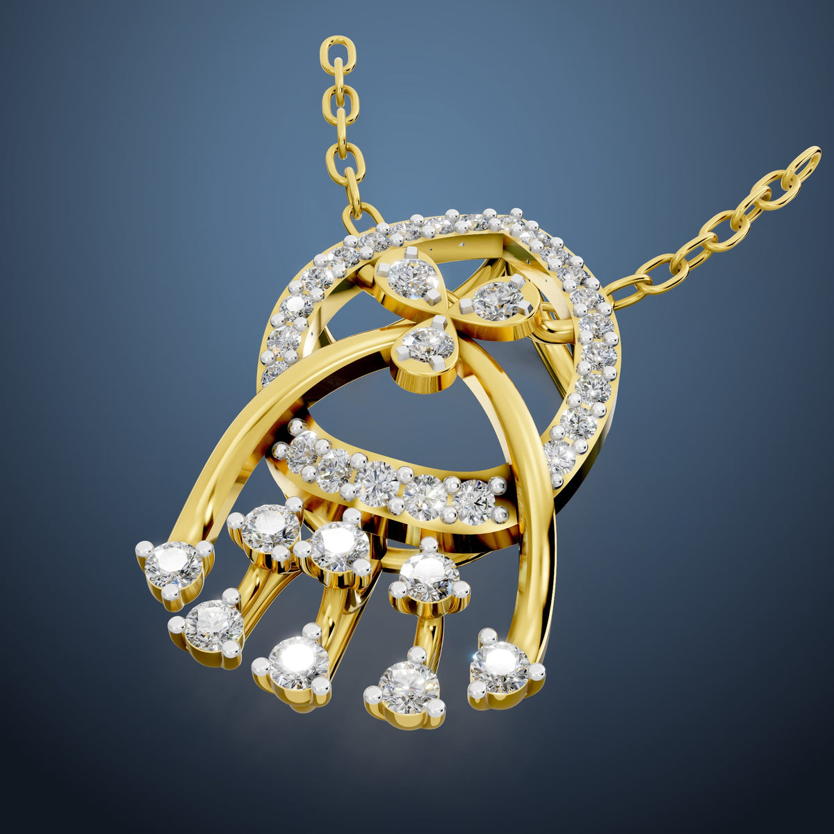 Diamond Cascade Bloom Pendant