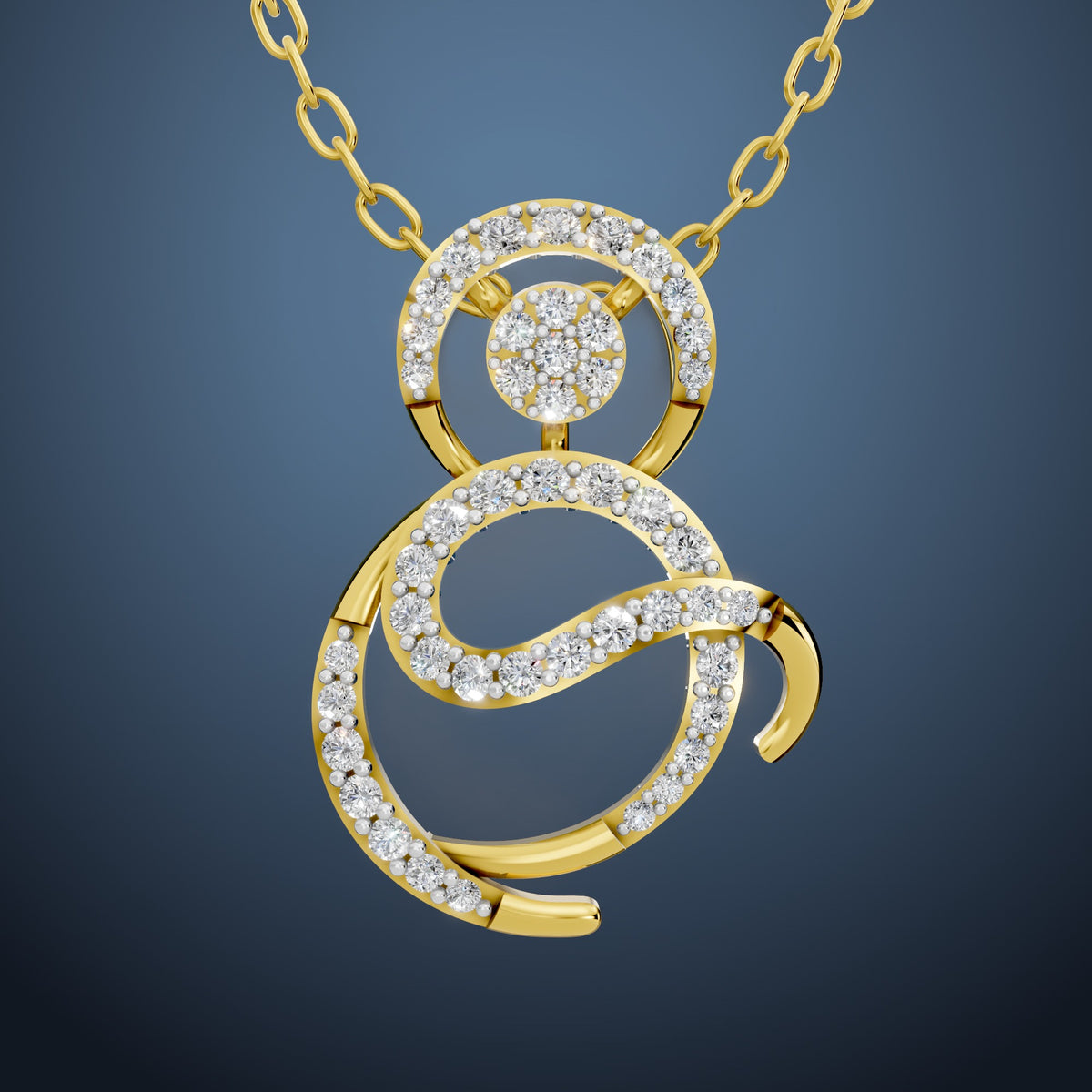Floral Orbit Diamond Pendant