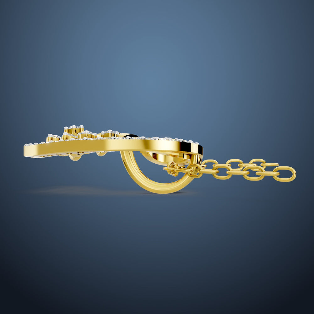 Diamond Blossom Arc Pendant