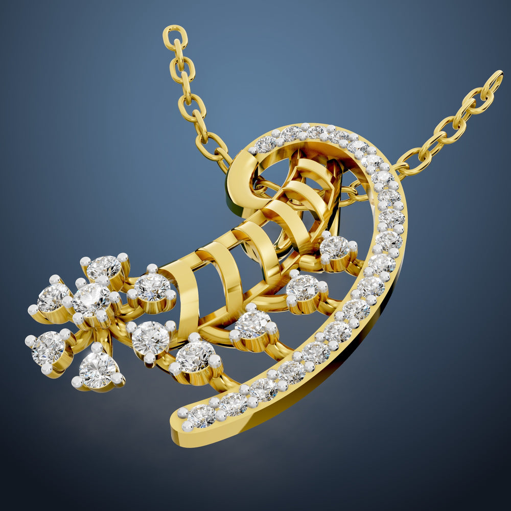 Diamond Blossom Arc Pendant