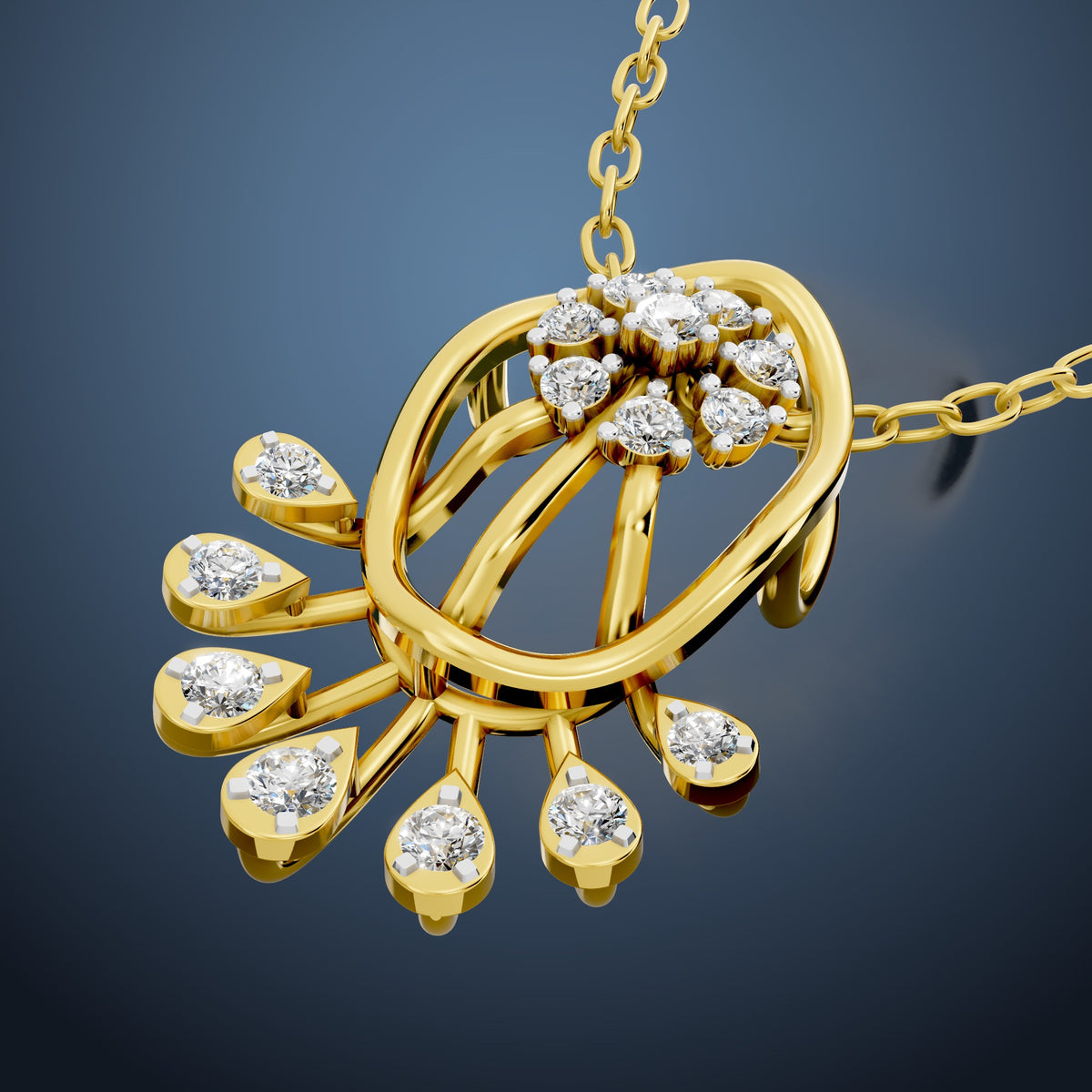 Radiant Blossom Drop Pendant