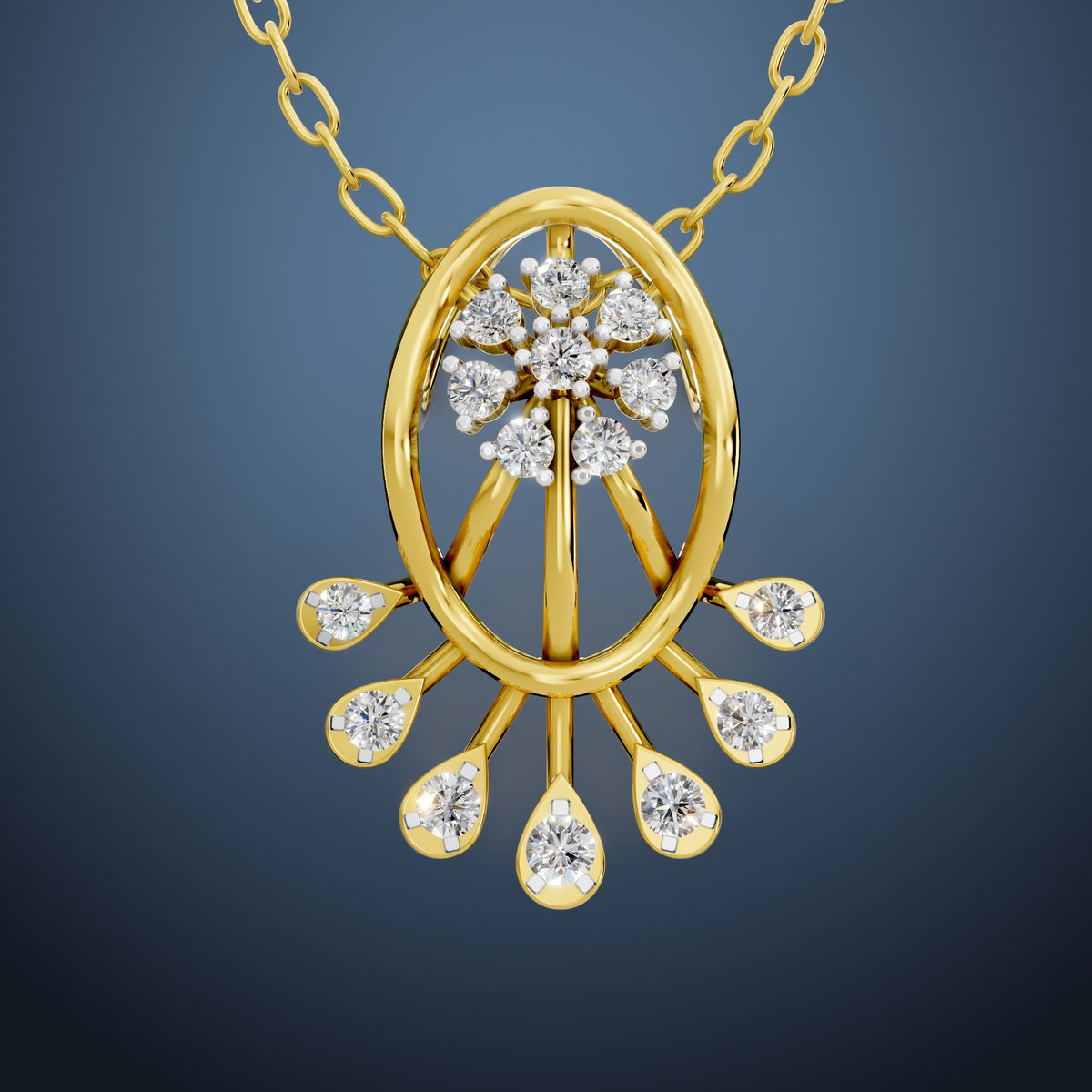 Radiant Blossom Drop Pendant