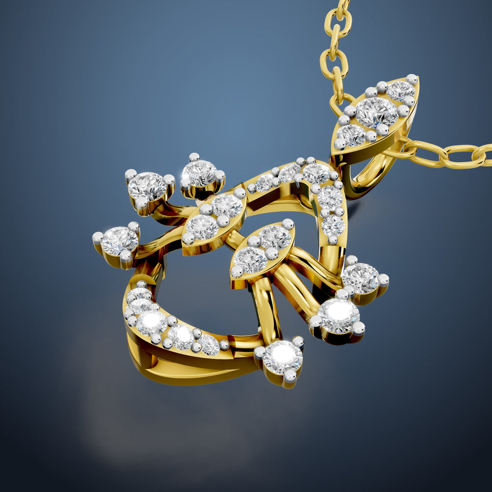 Royal Lotus Spark Diamond Pendant