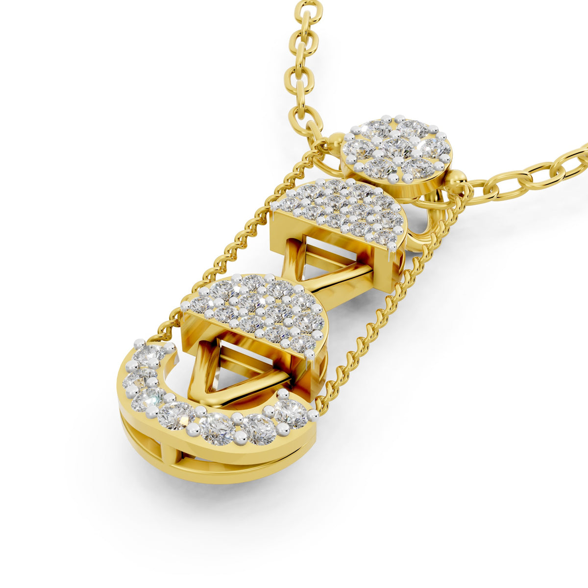 Luminous Cascade Diamond Pendant