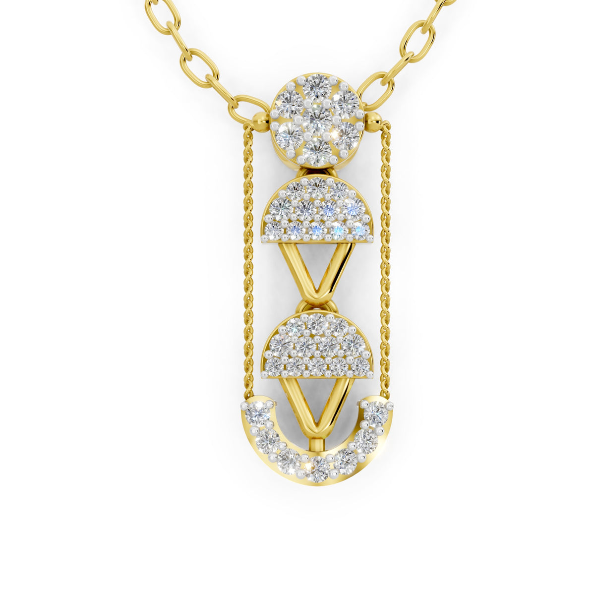 Luminous Cascade Diamond Pendant