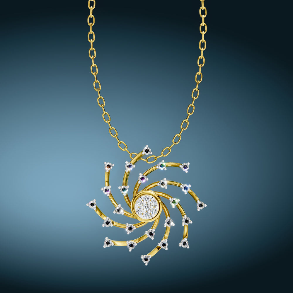 Celestial Spiral Diamond Pendant
