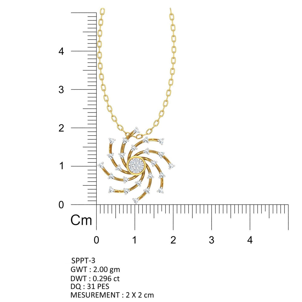 Celestial Spiral Diamond Pendant