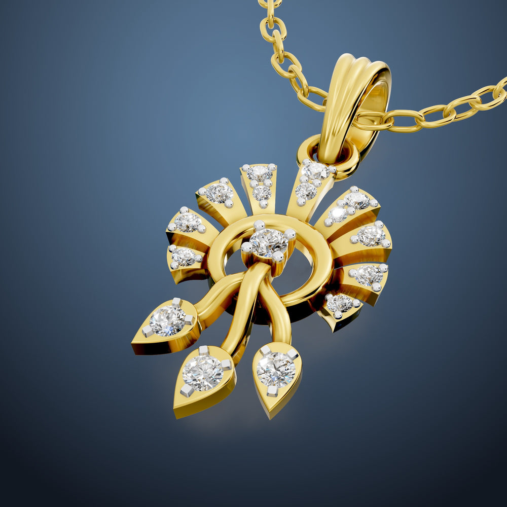 Sunburst Trio Diamond Pendant