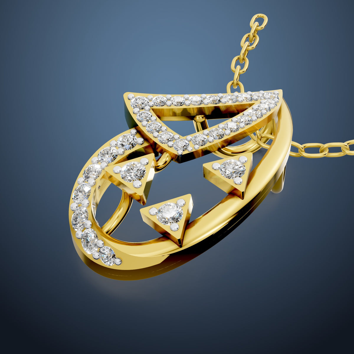 Eclipse Arc Diamond Pendant