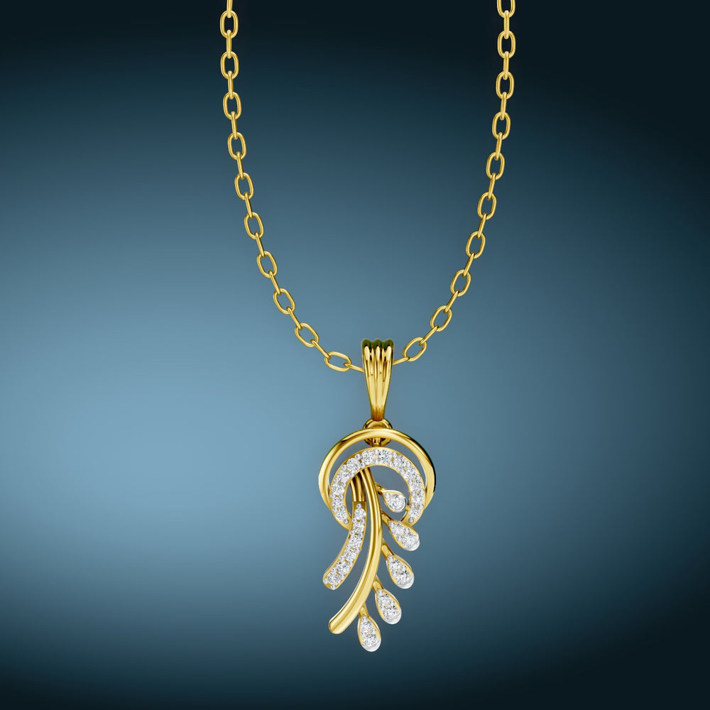 Golden Fern Diamond Pendant