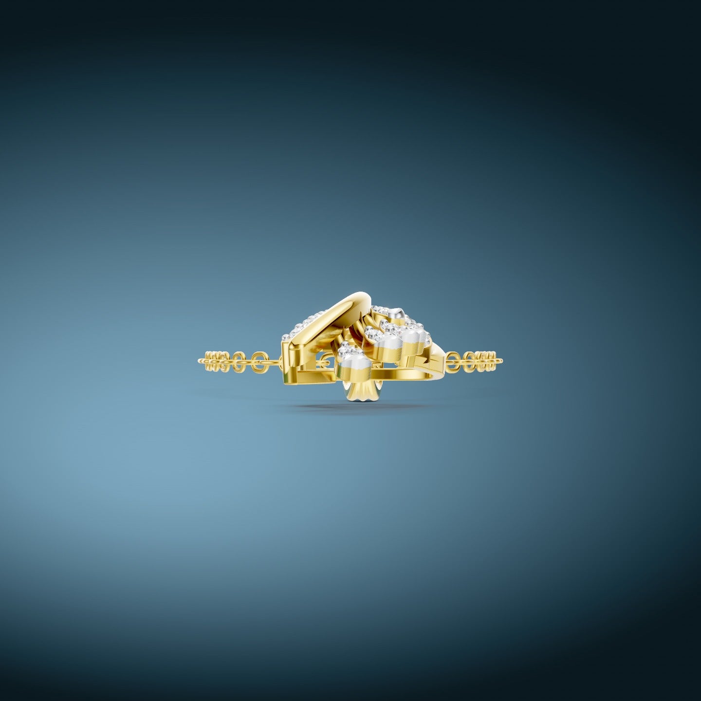 Golden Fern Diamond Pendant