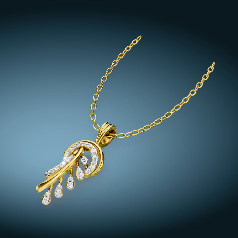 Golden Fern Diamond Pendant