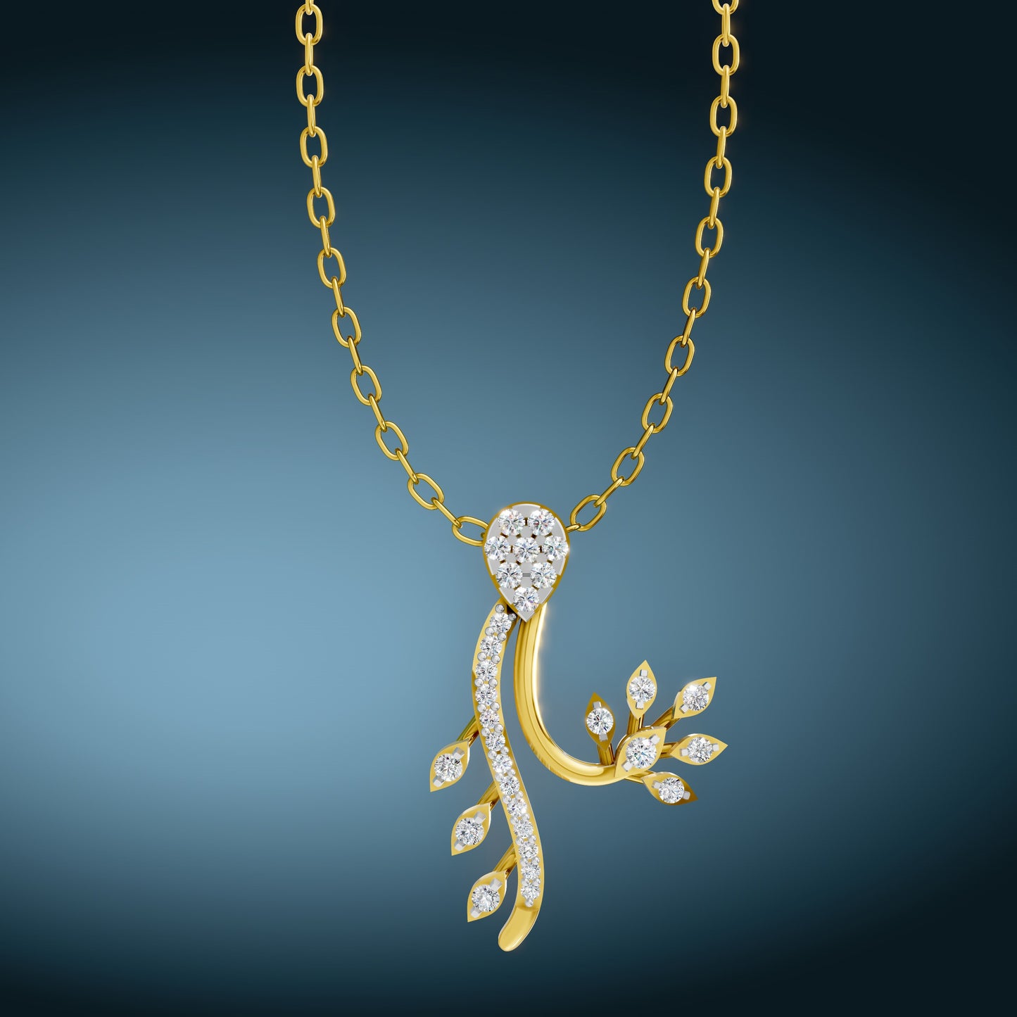 Blooming Vine Diamond Pendant