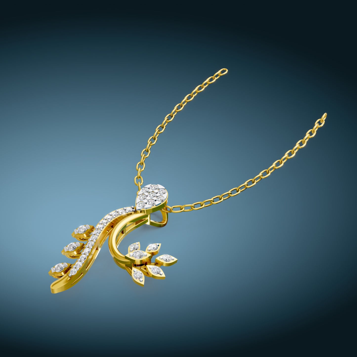 Blooming Vine Diamond Pendant