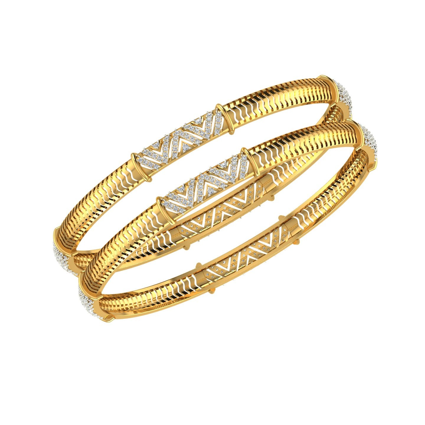 Chevron Royale Diamond Bangle