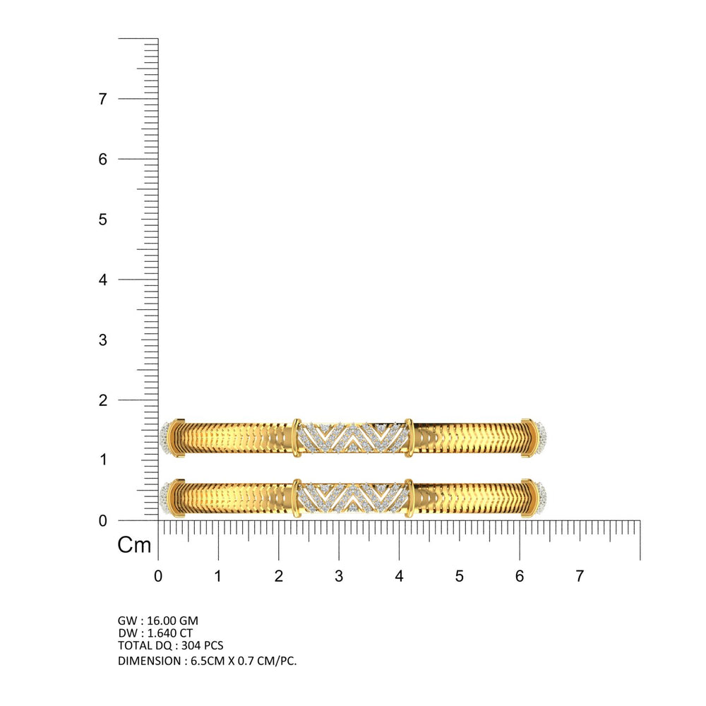 Chevron Royale Diamond Bangle