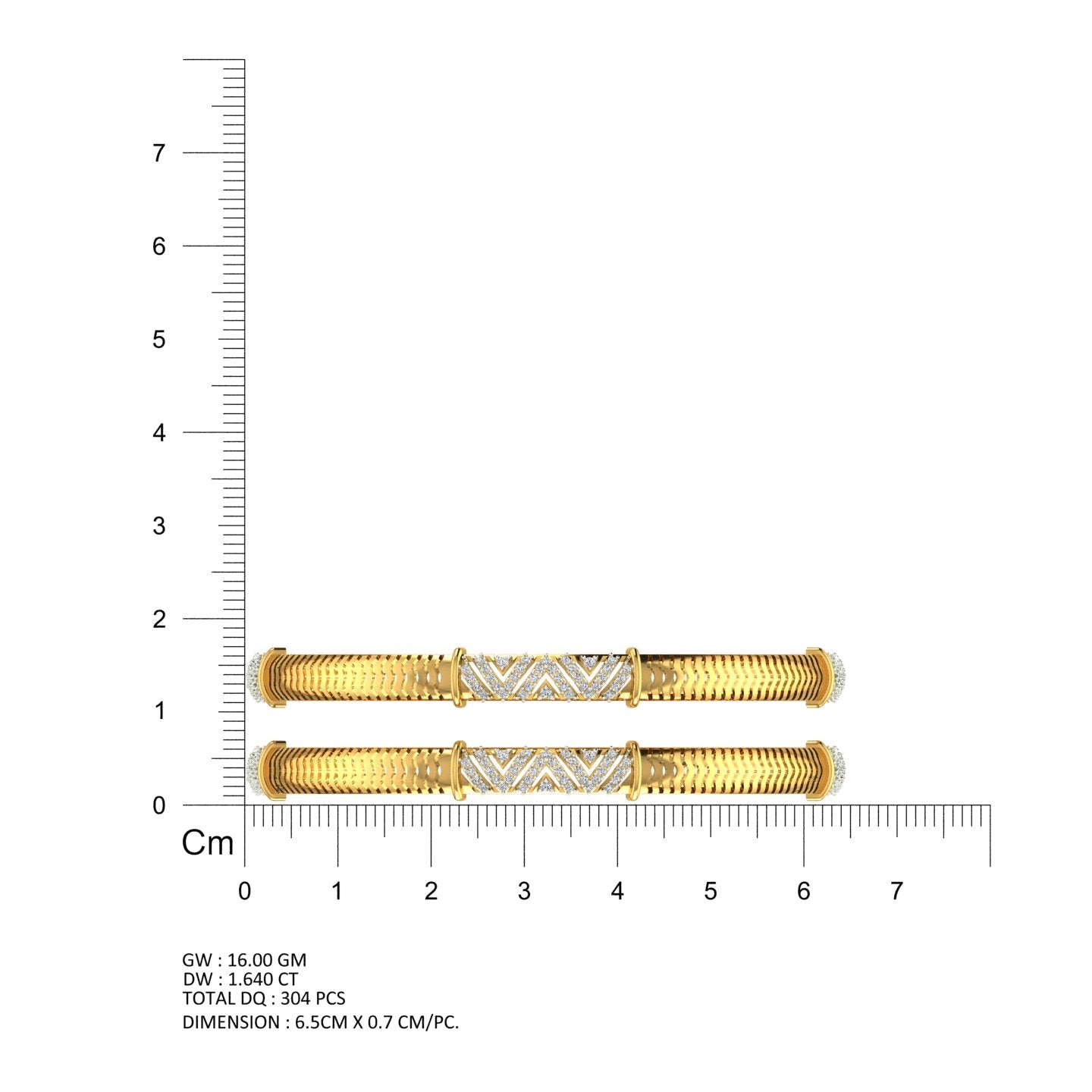 Chevron Royale Diamond Bangle