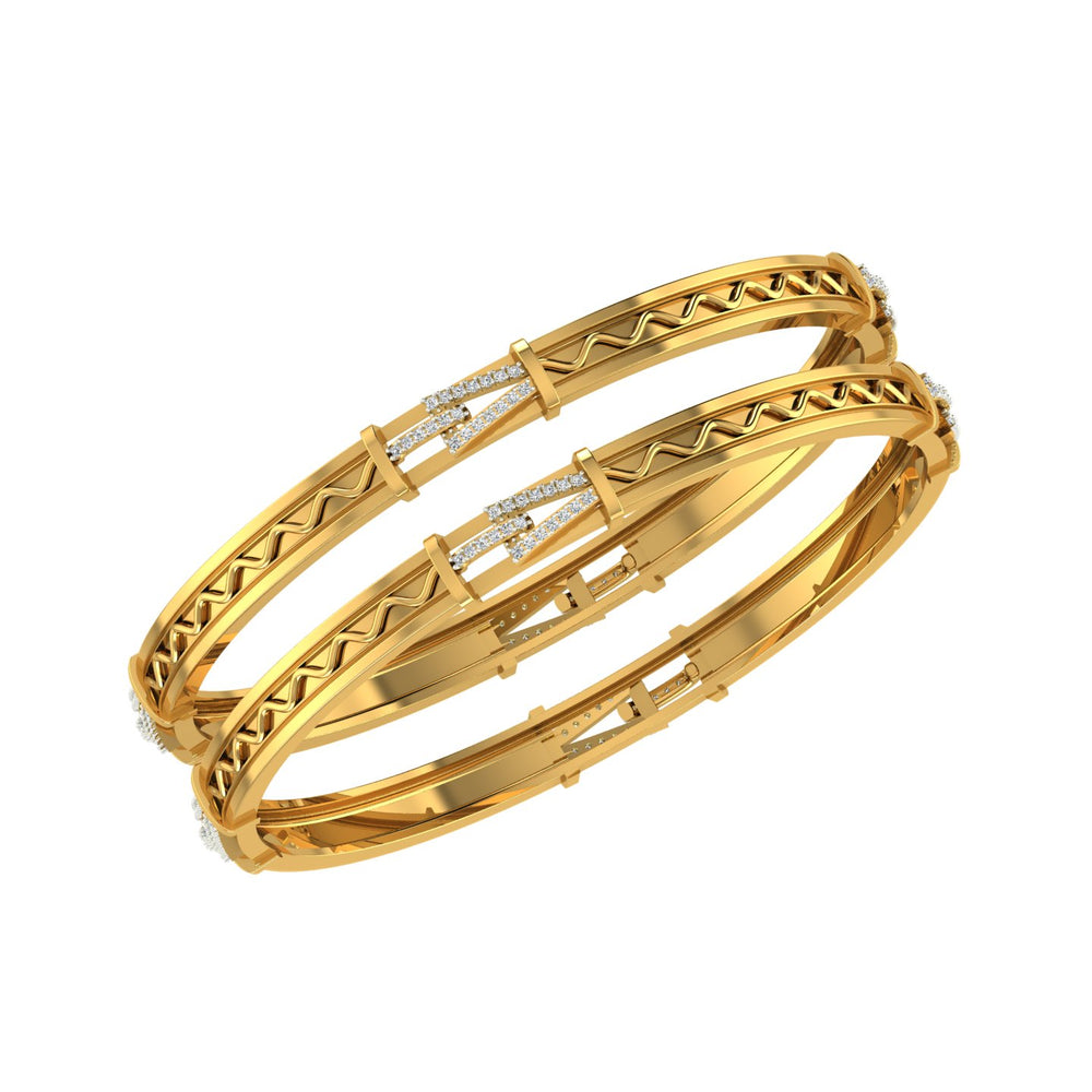 Wave Crest Diamond Bangle