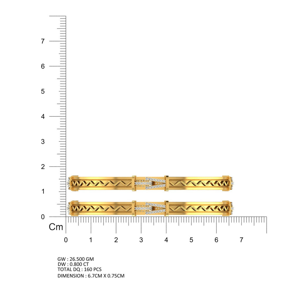 Wave Crest Diamond Bangle