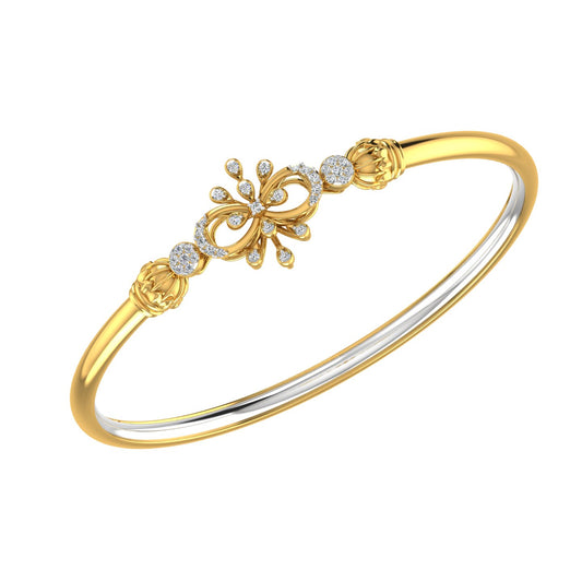Peacock Bloom Diamond Kada