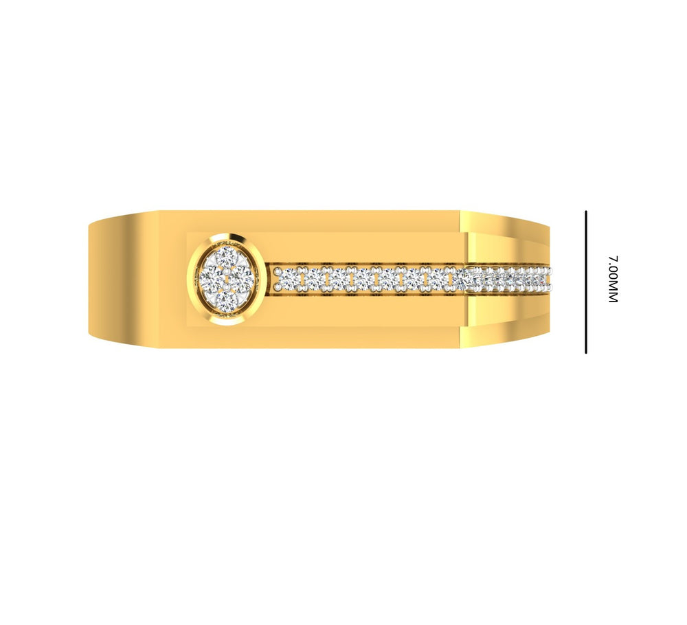 Lightweight Diamond Gents Ring