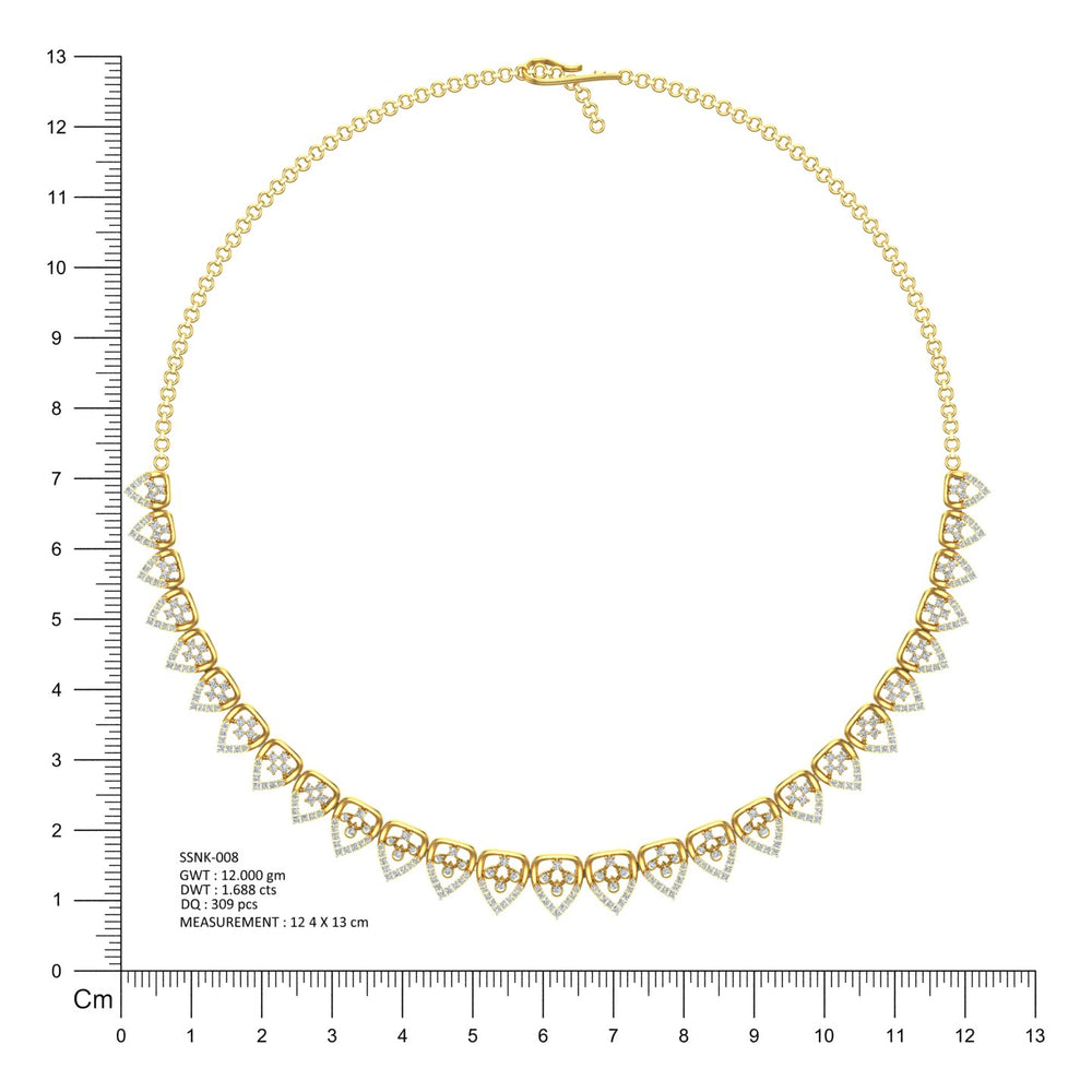 Golden Love Motif Necklace
