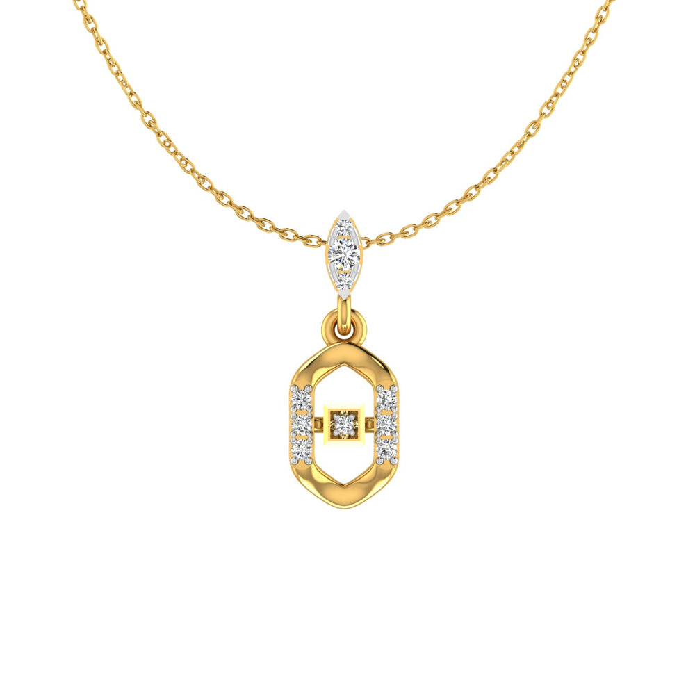 Geometric Padlock Stirrup Gold Pendant