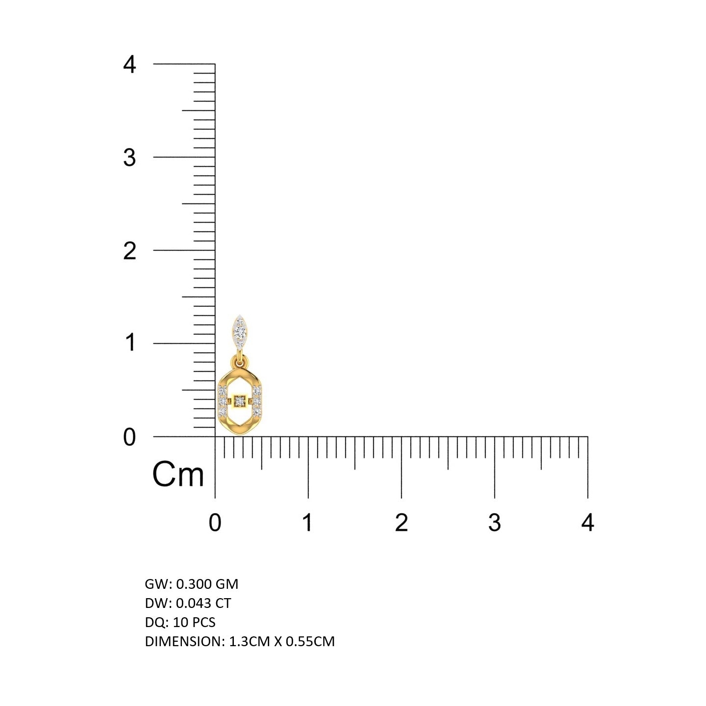 Geometric Padlock Stirrup Gold Pendant
