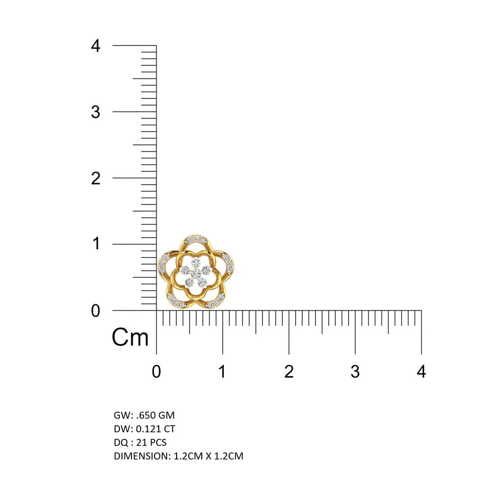 Layered Blossom Rosette Gold Pendant
