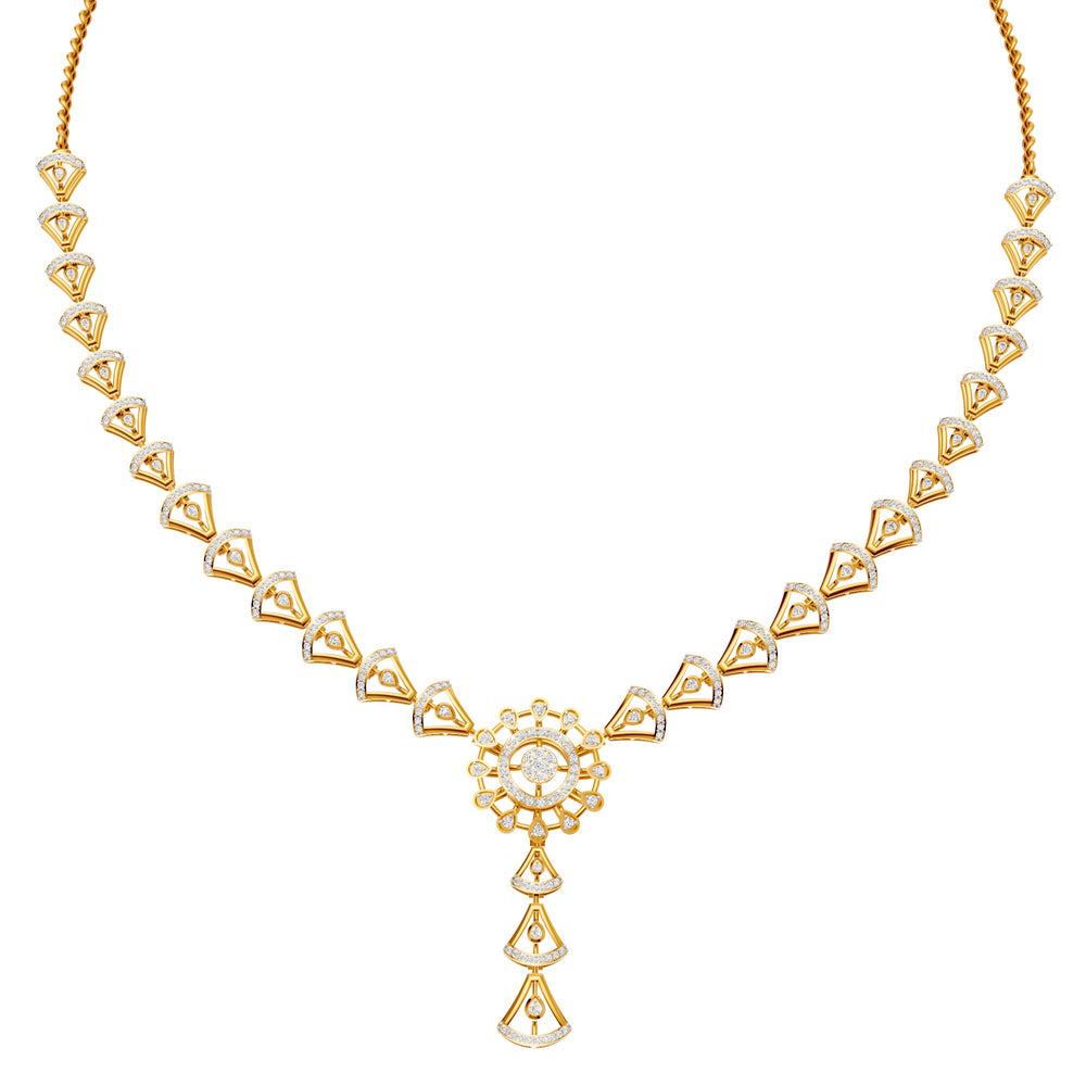 Radiant Fan Cascade Diamond Necklace