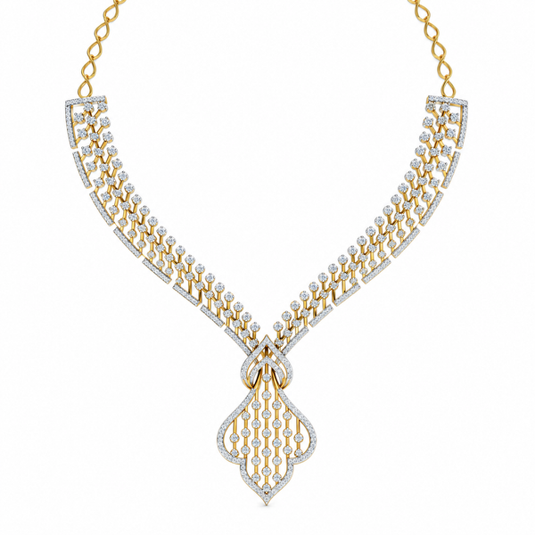 Two-Tone Diamond V-Shaped Necklace