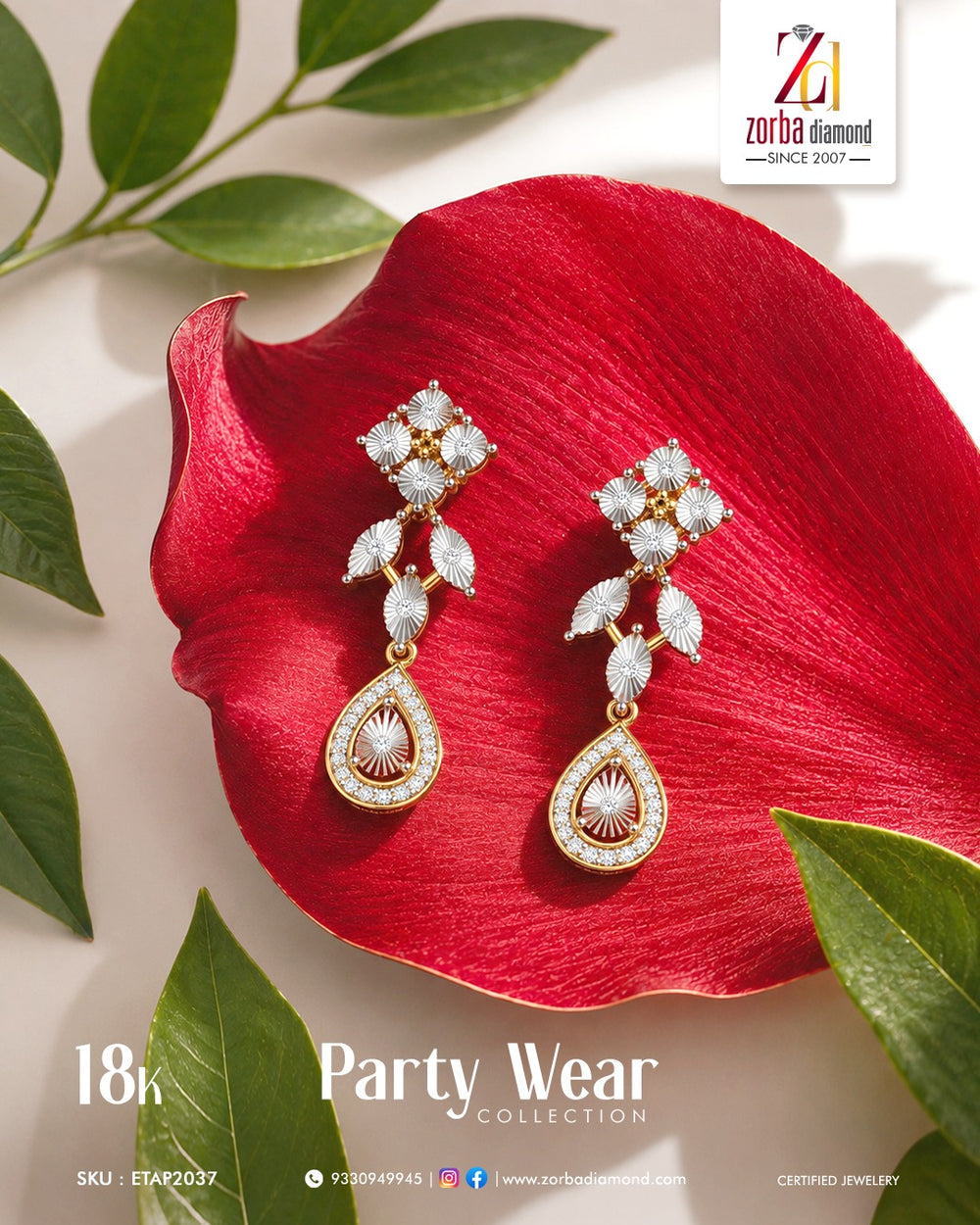 Celestial Bloom Drop Net Earrings