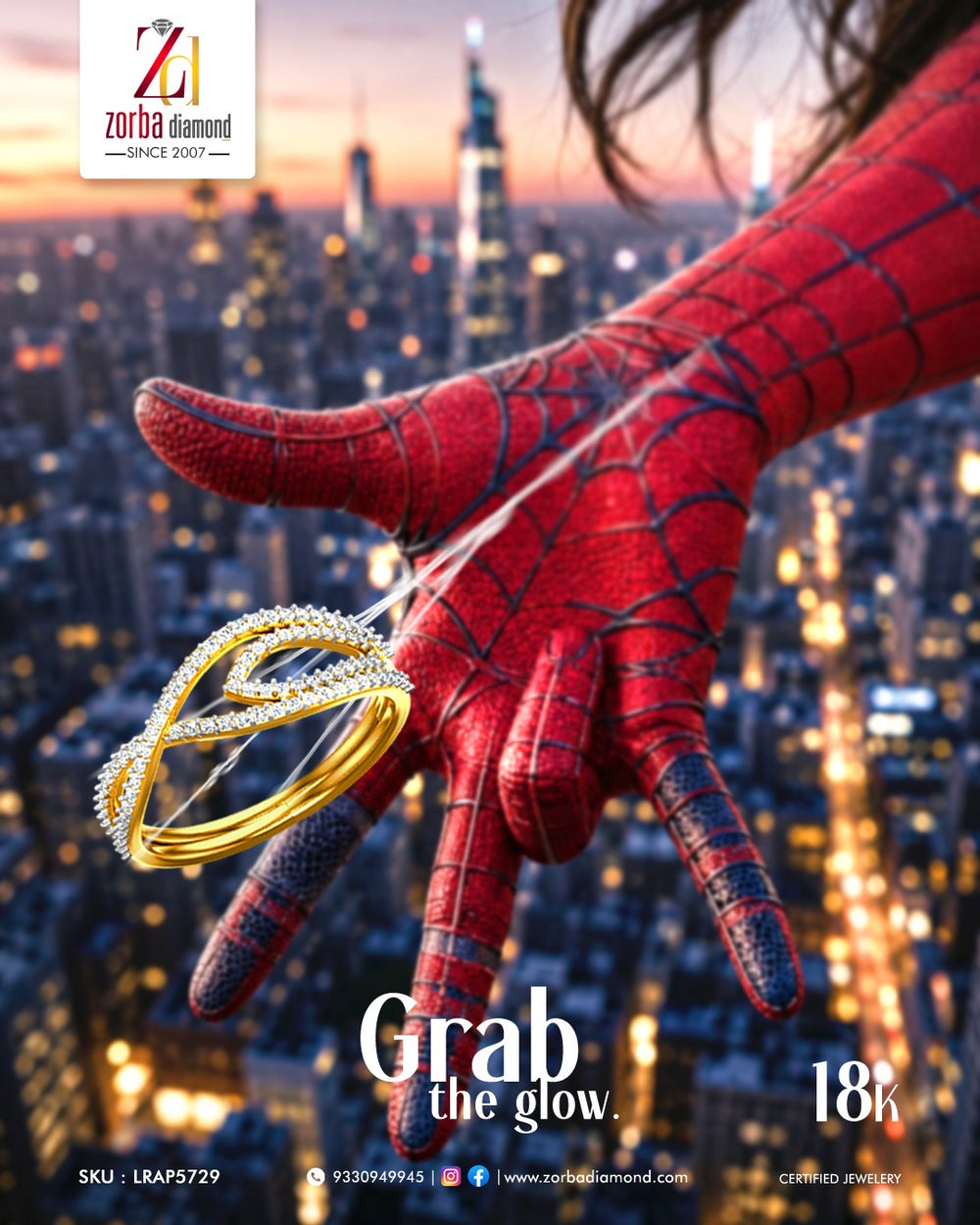 Golden Petal Cascade Ring