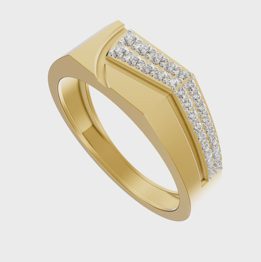Trinity Pillar Diamond Gents Ring