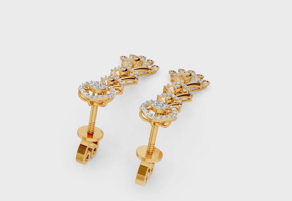 Radiant Cascade Diamond Net Earrings