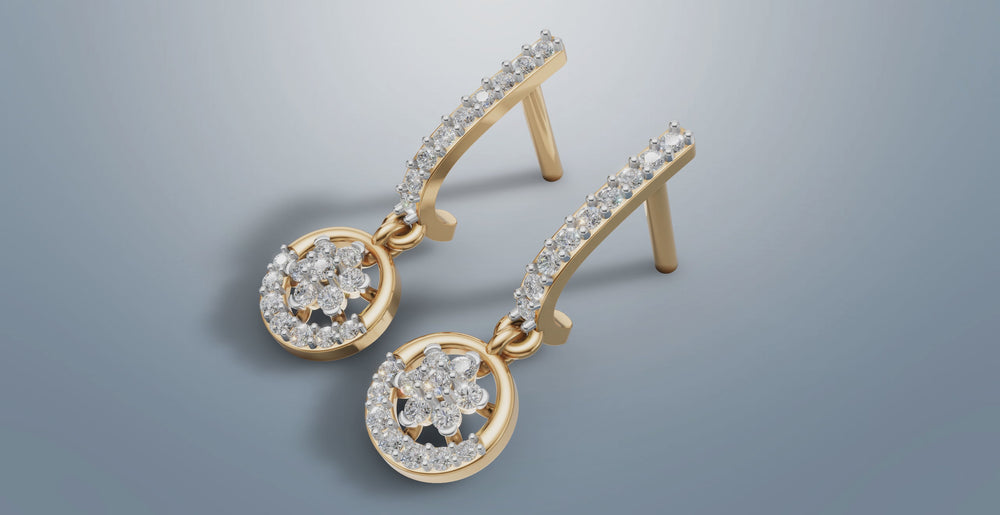 Celestial Blossom Diamond Hoops