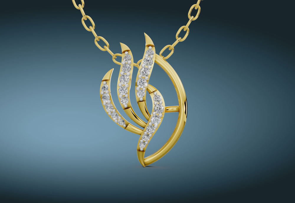 Flame Petals Diamond Pendant