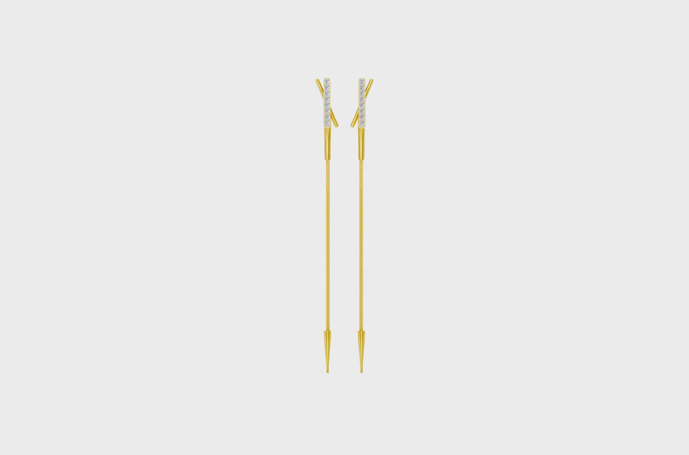 Infinity Line Diamond Sui Dhaga Earrings