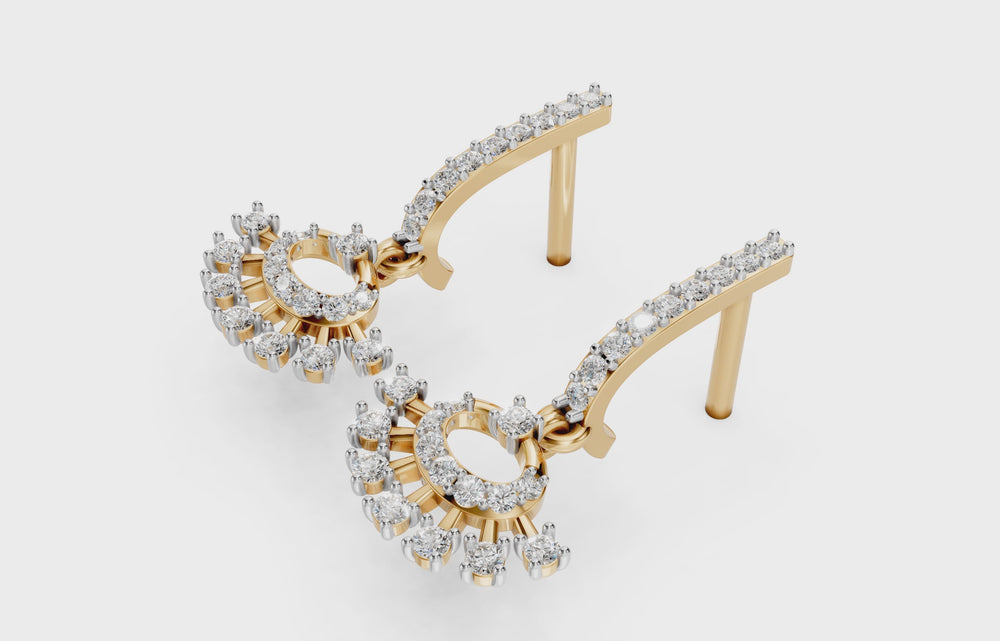 Sunburst Halo Diamond Earrings