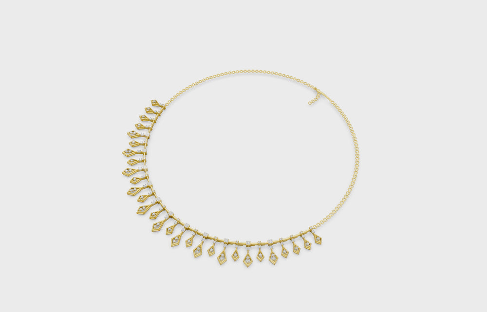 Celestial Diamond Fringe Necklace