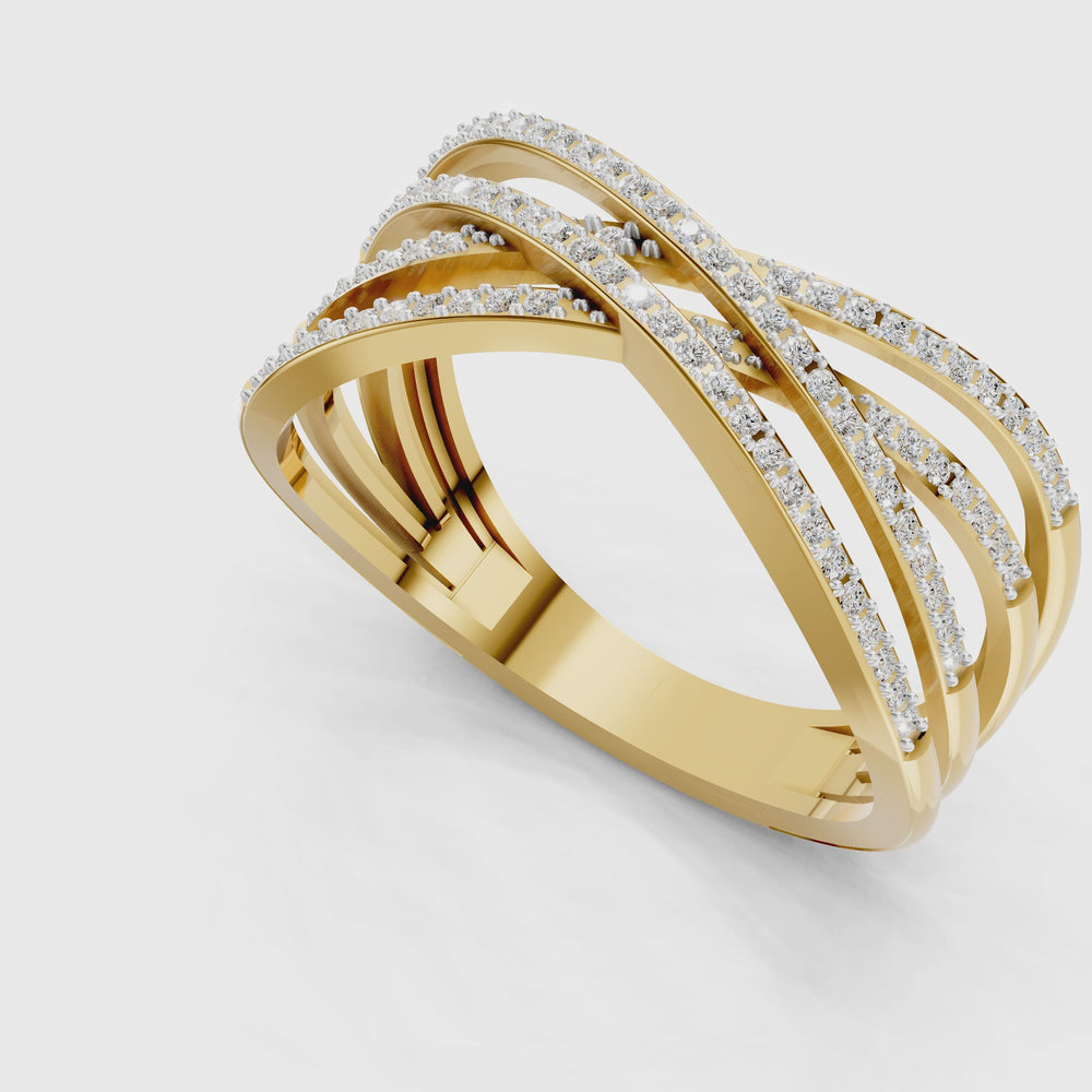 Diamond Multi Row Crossover Ring