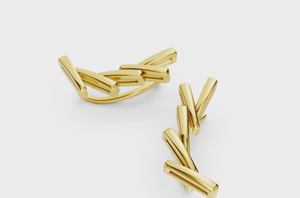 Golden Harmony Bar Earrings